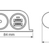 Extra-Power, presa corrente con doppia USB, 12/24V